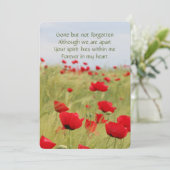 Memorial Pocket Keepslag Red Poppies Flower Kaart (Staand voorkant)
