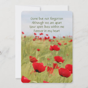 Memorial Pocket Keepslag Red Poppies Flower Kaart