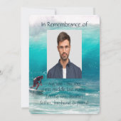 Memorial Pocket Keepslag Wave Surfer Water Kaart (Achterkant)