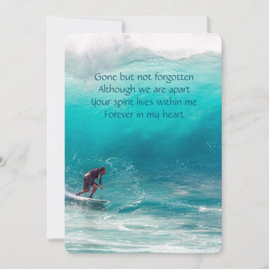 Memorial Pocket Keepslag Wave Surfer Water Kaart (Voorkant)