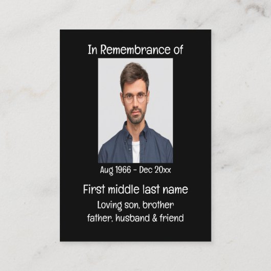 Memorial Pocket Keepslag Wolf Animal Visitekaartje (Achterkant)