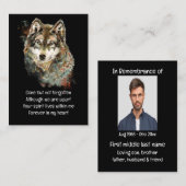 Memorial Pocket Keepslag Wolf Animal Visitekaartje (Voorkant / Achterkant)