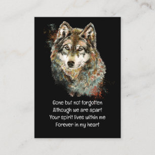 Memorial Pocket Keepslag Wolf Animal Visitekaartje