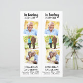 Memorial Poem 3 Foto Funeral Prayer 2 Bladwijzer (Staand voorkant)