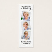 Memorial Poem 3 Foto Funeral Prayer Bladwijzer Mini Visitekaartjes (Voorkant)