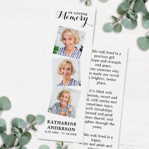 Memorial Poem 3 Foto Funeral Prayer Bladwijzer Mini Visitekaartjes