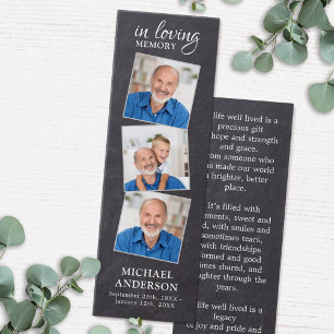 Memorial Poem 3 Foto Funeral Prayer Bladwijzer Mini Visitekaartjes