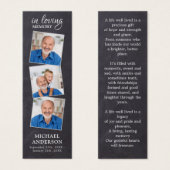 Memorial Poem 3 Foto Funeral Prayer Bladwijzer Mini Visitekaartjes (Voorkant /achterkant)