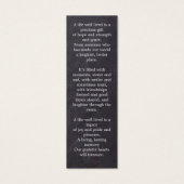 Memorial Poem 3 Foto Funeral Prayer Bladwijzer Mini Visitekaartjes (Achterkant)