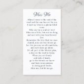 Memorial Poem Bird Flowers Funeral Prayer Kaart Contactkaartje (Achterkant)