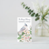 Memorial Poem Bird Flowers Funeral Prayer Kaart Contactkaartje (Staand voorkant)