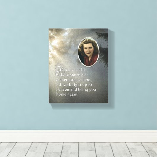 Memorial Poem en Portrait Canvas Afdruk (Insitu (Houten vloer))