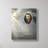 Memorial Poem en Portrait Canvas Afdruk (Voorkant)