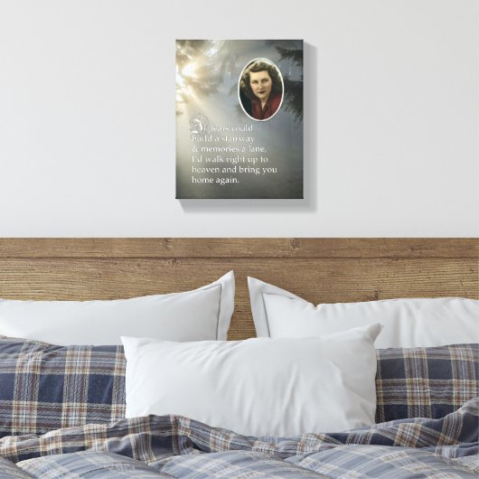Memorial Poem en Portrait Canvas Afdruk (Insitu (Slaapkamer))