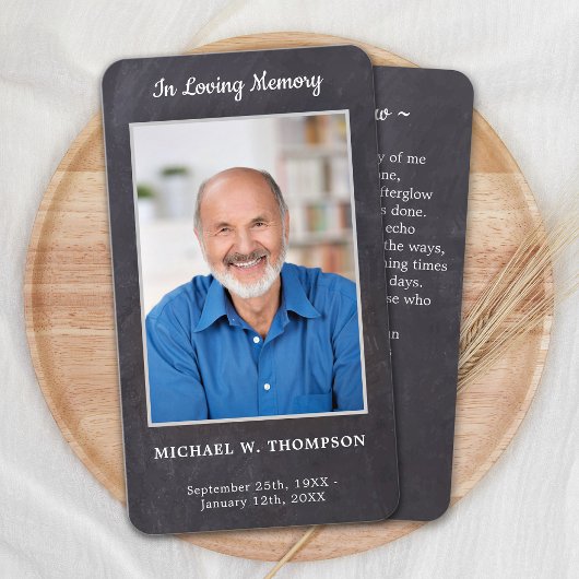 Memorial Poem Foto Funeral Prayer Kaart 25 Contactkaartje