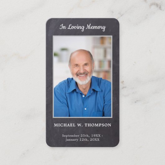 Memorial Poem Foto Funeral Prayer Kaart 25 Contactkaartje (Voorkant)