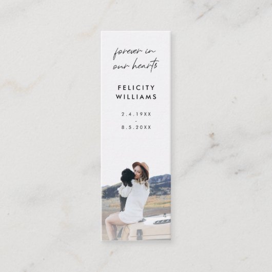 Memorial Poem Funeral Favor Mini Bladwijzer Kaart Mini Visitekaartje (Voorkant)