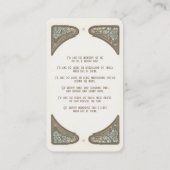 Memorial Poem Funeral Favor Mini Bladwijzer Kaart Visitekaartje (Achterkant)