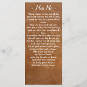 Memorial Poem Funeral Prayer Kaart Bladwijzer Leat (Achterkant)