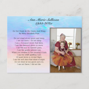  Memorial Poem met foto Briefkaart