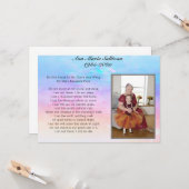  Memorial Poem met foto Kaart (Voorkant / Achterkant in situ)