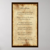 Memorial Poem Parchment Poster (Voorkant)