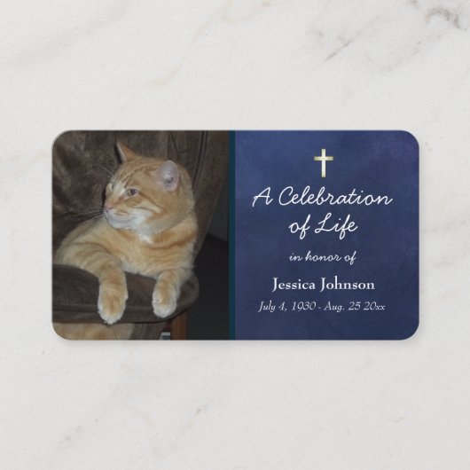 Memorial Pray Card met één fotooptie Visitekaartje (Voorkant)