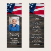 Memorial Prayer Bladwijzer American US Flag Foto Mini Visitekaartjes (Voorkant /achterkant)