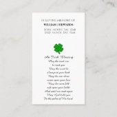 Memorial Prayer Blessenkaart Visitekaartje (Achterkant)