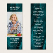 Memorial Prayer Funeral Bladwijzer Emerald Green Mini Visitekaartjes (Voorkant /achterkant)