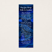 Memorial Prayer Funeral Poem Bladwijzer Blue Marbl Mini Visitekaartjes (Achterkant)