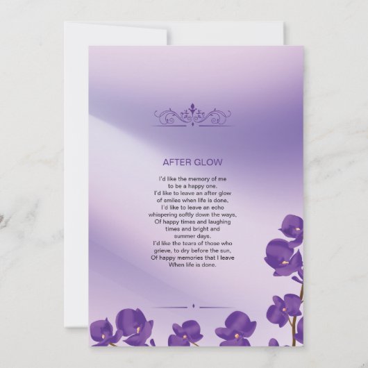 Memorial Prayer Kaart (Achterkant)