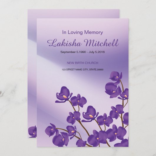 Memorial Prayer Kaart (Voorkant / Achterkant)