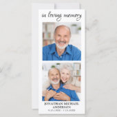 Memorial Prayer Kaart 2 Foto Funeral Bladwijzer (Voorkant)