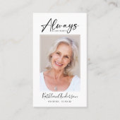 Memorial Prayer Kaart | Altijd in ons hart Contactkaartje (Voorkant)