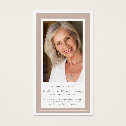 Memorial Prayer Kaart | Boho Lijst (Voorkant)