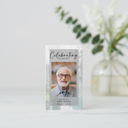 Memorial Prayer Kaart | Bossen Contactkaartje (Staand voorkant)