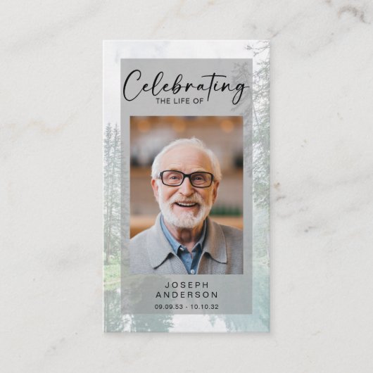 Memorial Prayer Kaart | Bossen Contactkaartje (Voorkant)