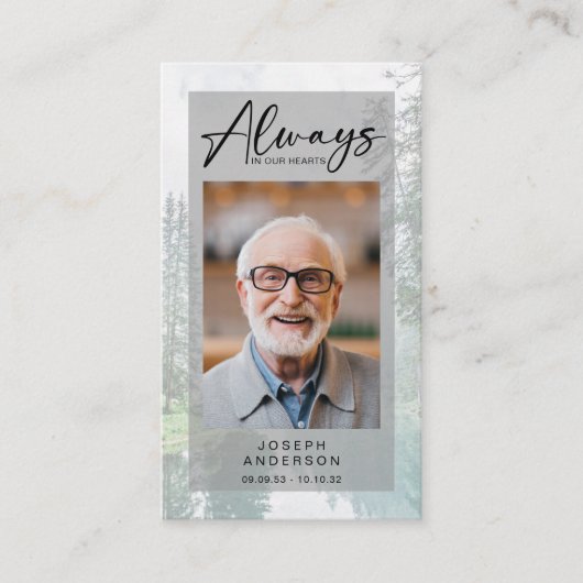 Memorial Prayer Kaart | Bossen Contactkaartje (Voorkant)