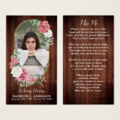 Memorial Prayer Kaart Foto Land Floral Funeral (Voorkant /achterkant)