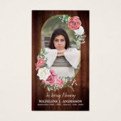 Memorial Prayer Kaart Foto Land Floral Funeral (Voorkant)