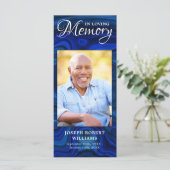 Memorial Prayer Kaart Funeral Bladwijzer Blue (Staand voorkant)