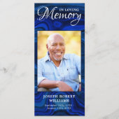 Memorial Prayer Kaart Funeral Bladwijzer Blue (Voorkant)