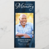 Memorial Prayer Kaart Funeral Bladwijzer Blue (Voorkant)