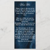 Memorial Prayer Kaart Funeral Bladwijzer Blue Phot (Achterkant)