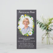 Memorial Prayer Kaart Funeral Bladwijzer Floral (Staand voorkant)