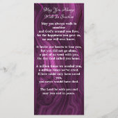 Memorial Prayer Kaart Funeral Bladwijzer Paars Mar (Achterkant)