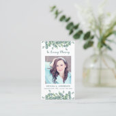 Memorial Prayer Kaart Funeral Eucalyptus Botanical Contactkaartje (Staand voorkant)