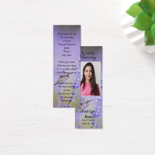 Memorial Prayer Kaart Funeral Natuur Bladwijzer (Bureau)