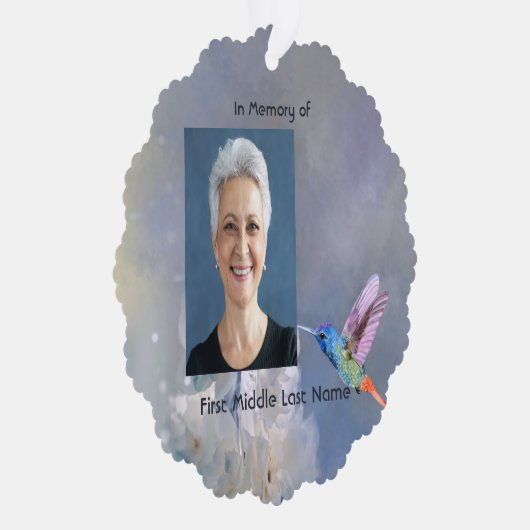 Memorial Prayer Kaart Hummingbird White Flowers (Rechts)